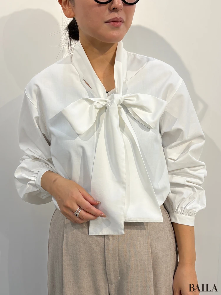 ボウタイブラウス¥2490