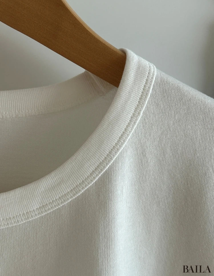 昔ながらの製法で編み立てた 天竺クルーネック半袖Tシャツ