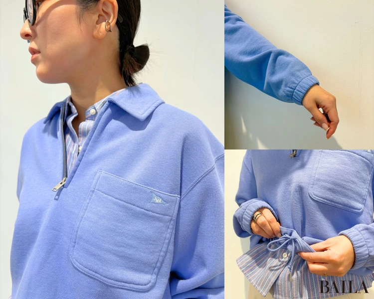 スウェットハーフジップシャツ￥3990