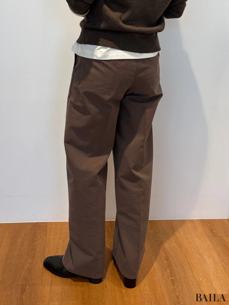 「コットンチノパンツ」ブラウン Mサイズ 162cm 背面