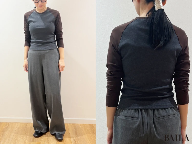 キレイめパンツ合わせで通勤にもマッチ