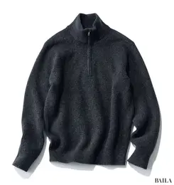 ユニクロのスフレヤーンハーフジップセーター
