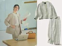 【30代のイマドキ登壇服】リクスーに見えない“ノーカラージャケットのセットアップ”が鉄板！