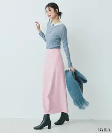 モコモコしがちな冬も、コートの中はコンパクトにまとめてスタイル美人に