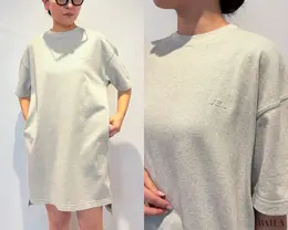 オーバーサイズバイカラーTシャツワンピース半袖￥2990