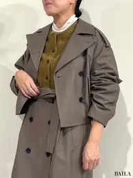身長162cm GU rokh 2025 aw   Sサイズ 「ショートトレンチコート by rokh」