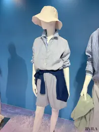 リネンシャツと同じ素材・同じ柄のハーフパンツ