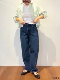 コーデ② ミントカラーシャツを主役にした、洗練デニムスタイル