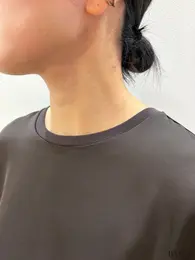 サテンオーバーサイズショートブラウス/5分袖￥2990