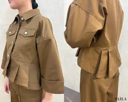 ペプラムブルゾン￥4990・バルーンパンツ￥3990／GU×rokh（GU）