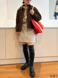 「パフテックショートジャケット」「フェアアイルクルーネックセーター」「ミニスカート」「キャンバストートバッグ」Mサイズ　ユニクロ　JW ANDERSON