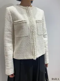 ツイードジャケットディテール