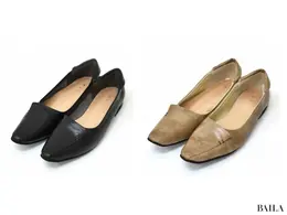 ワシントン靴店　きれい見えフラットシューズ　WASH　￥13200　ダークブラウン（スネーク）　Mサイズ　162cm　カラバリ