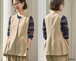 AKTE「ノースリーブペプラムブラウス」