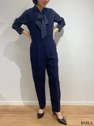 「ダブルクロスジャンパースーツ」「ドットプリントボウタイブラウス」