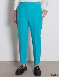 ミラオーウェン　後ろゴムセンタープレステーパードパンツ　フロント