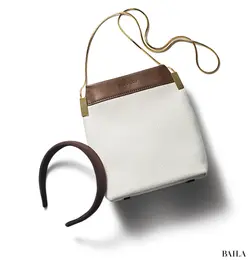 ブラウン小物　バッグ　カチューシャ