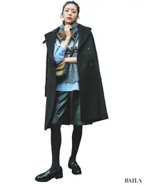 ベーシックコート×異素材レイヤード