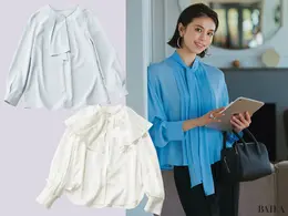 【30代のイマドキ登壇服】エブールほか顔まわりがほどよく映える“可愛げブラウス”ははずさない！