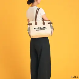 ブルーレーベル・クレストブリッジ　ロゴプリントハトメトート　サイズ感　トートバッグ