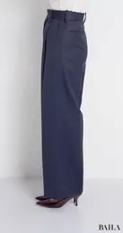 ウールドスキンタックワイドパンツ　サイド