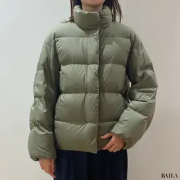 ユニクロ　パウダーソフトダウンジャケット　着用画像　正面
