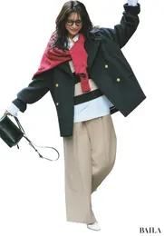 ベーシックコート×スウェット巻き