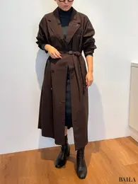 「ステンカラーロングコート」「3Dニットメリノブレンドワンピース」　Mサイズ　162cm 正面