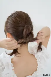 30代髪型・ミディアムのヘアアレンジプロセス