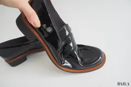 ワシントン靴店　晴雨兼用 コインローファー　W　￥15400　ブラックエナメル　24.0cm　162cm　履きやすさ