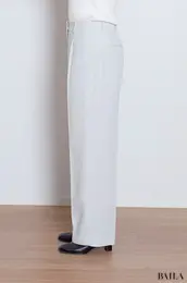 PLUS STYLEワイドパンツ（ダブルクロス）　サイド