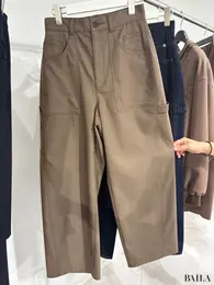 身長162cm GU rokh 2025 aw  Mサイズ 「バレルレッグペインターパンツ by rokh」（ブラウン）