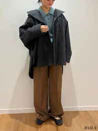 GU「パフニットポロシャツ」「コージーメルトンケープコート」「タックワイドパンツ」