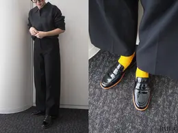 ワシントン靴店　晴雨兼用 コインローファー　W　￥15400　ブラックエナメル　24.0cm　162cm　ブラックコーデ