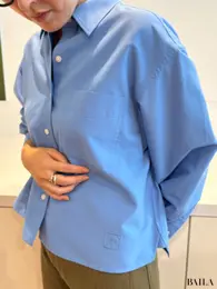 「オックスフォードシャツ」ブルー　Mサイズ　162cm ユニクロ　JW ANDERSON