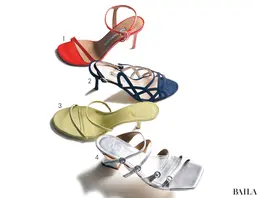 華奢ストラップ＋ヒールデザインサンダル　4足