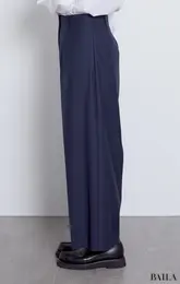 クロップドワイドパンツ　サイド