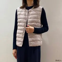 ユニクロ　パフテックコンパクトベスト　着用画像　正面