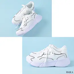 ORTR　メタリックライン厚底スニーカー　コラージュ画像