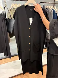 プラステ「レーヨンブレンドロングニットベスト」