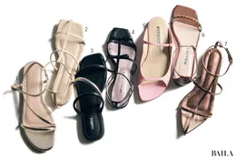 華奢ストラップ＋フラットソールサンダル　7足