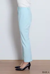 PLUS STYLEスティックパンツ（コットンブレンド）サイド