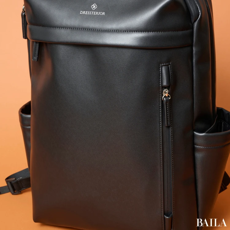 ドレステリア　【荷重軽減】サスペンション 再生皮革バックパック　フロントポケット①