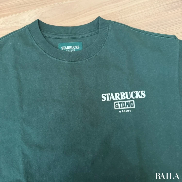 STARBUCKS STAND by BEAMS LOGO S/S Tシャツ グリーン