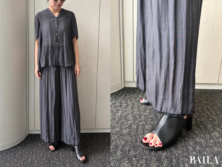 セットアップできれば、オンもオフも時短コーデの完成