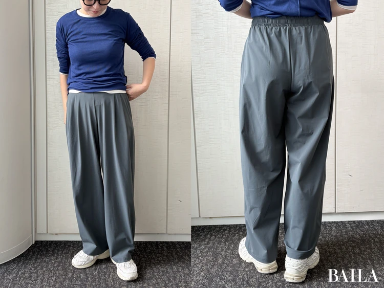 カラートップスを合わせたカジュアルコーデ