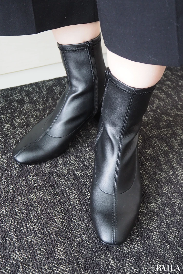 ワシントン靴店　晴雨兼用ショートブーツ　￥17600　ブラック　Lサイズ　24.0cm　24.5cm 162cm　色み