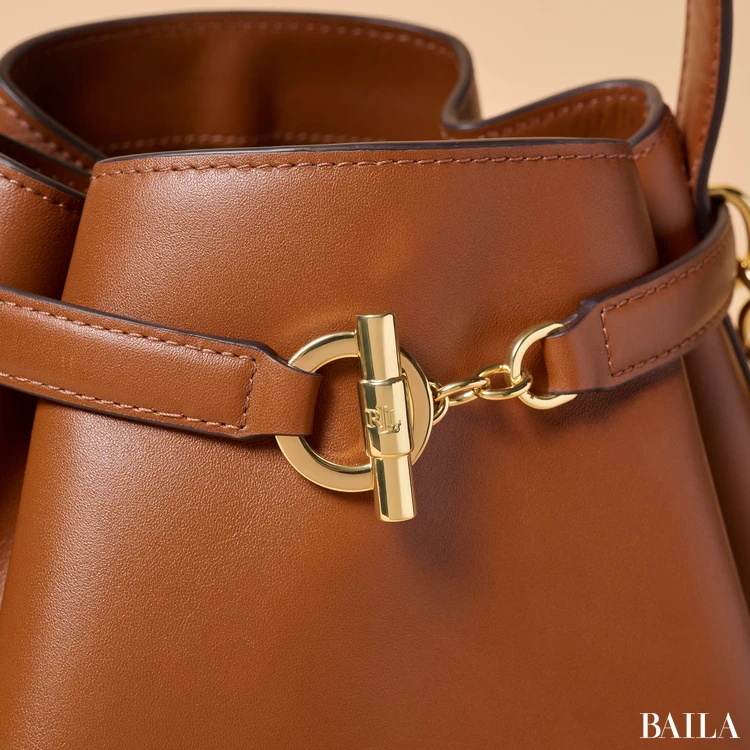 ローレン ラルフローレン　レザー ミディアム Blaike バケット バッグ　ベルトディテール