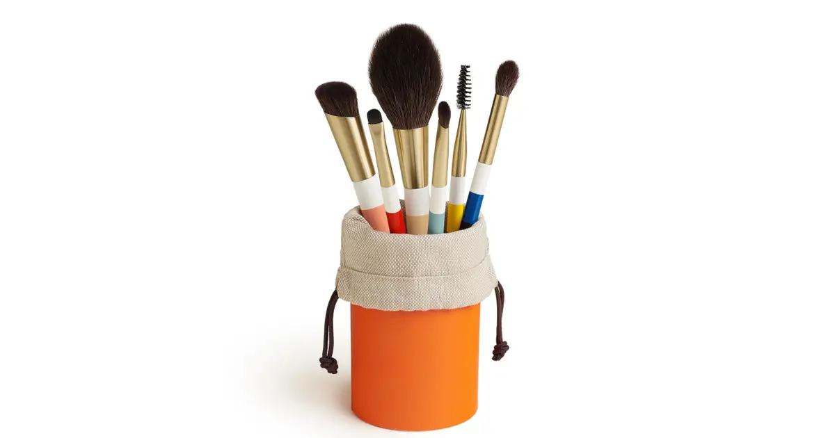 エルメス フェイスブラシ【未使用保管品】 トラベル ブラシセット《レ・ヴォヤジャー》 リミテッドエディション