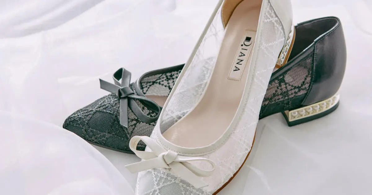 【美品】DIANA パールコレクション ホワイト バレエシューズ SAORI 美品】DIANA パールコレクション ホワイト バレエシューズ SAORI